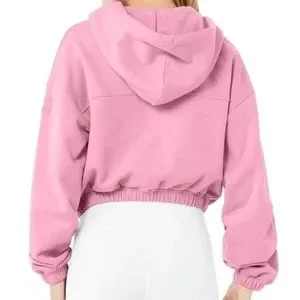 Alo yoga pink half zip cropped hoodie sz S Alo yoga pink half zip cropped hoodie sz S